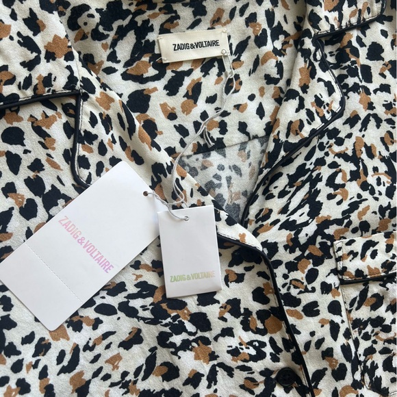 NWT Zadig & Voltaire Tradi Leo blouse in Natural as seen on Hailey Bieber - Picture 3 of 13